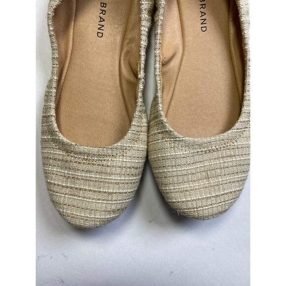 Lucky Brand Emmie Tweed Fabric Flats Light Stone Pala Woven Size 8.5 M Casual - Picture 8 of 9